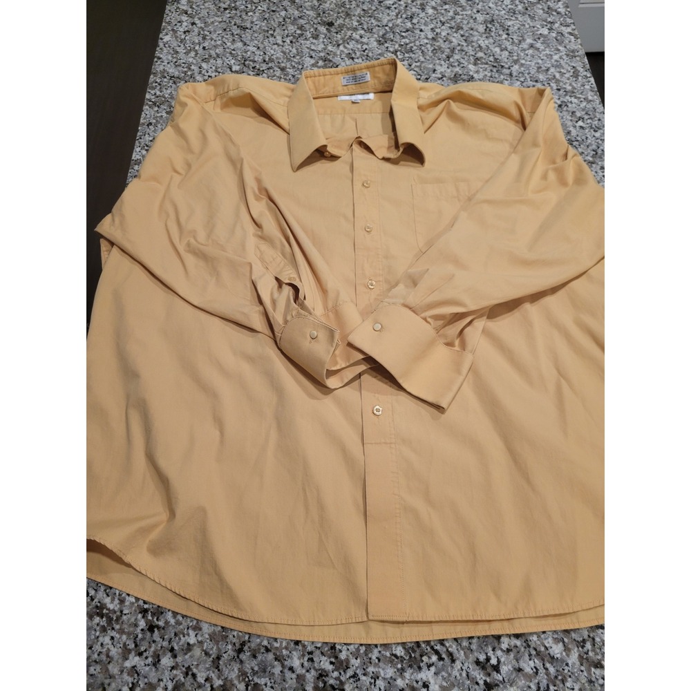 Gerald Austin BigTall Men LSleeve Button Down Dress Shirt Gold Size 20 34/35